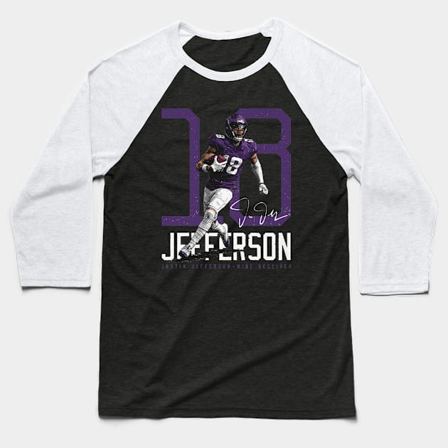 Justin Jefferson Minnesota Bold Number Baseball T-Shirt by Chunta_Design